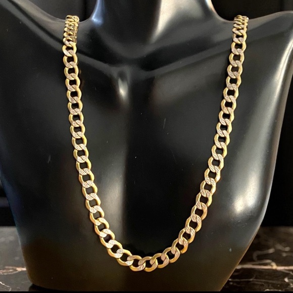 Estate 10k Yellow Gold Diamond Cut 20” 6mm CUBAN LINK Chain Necklace!